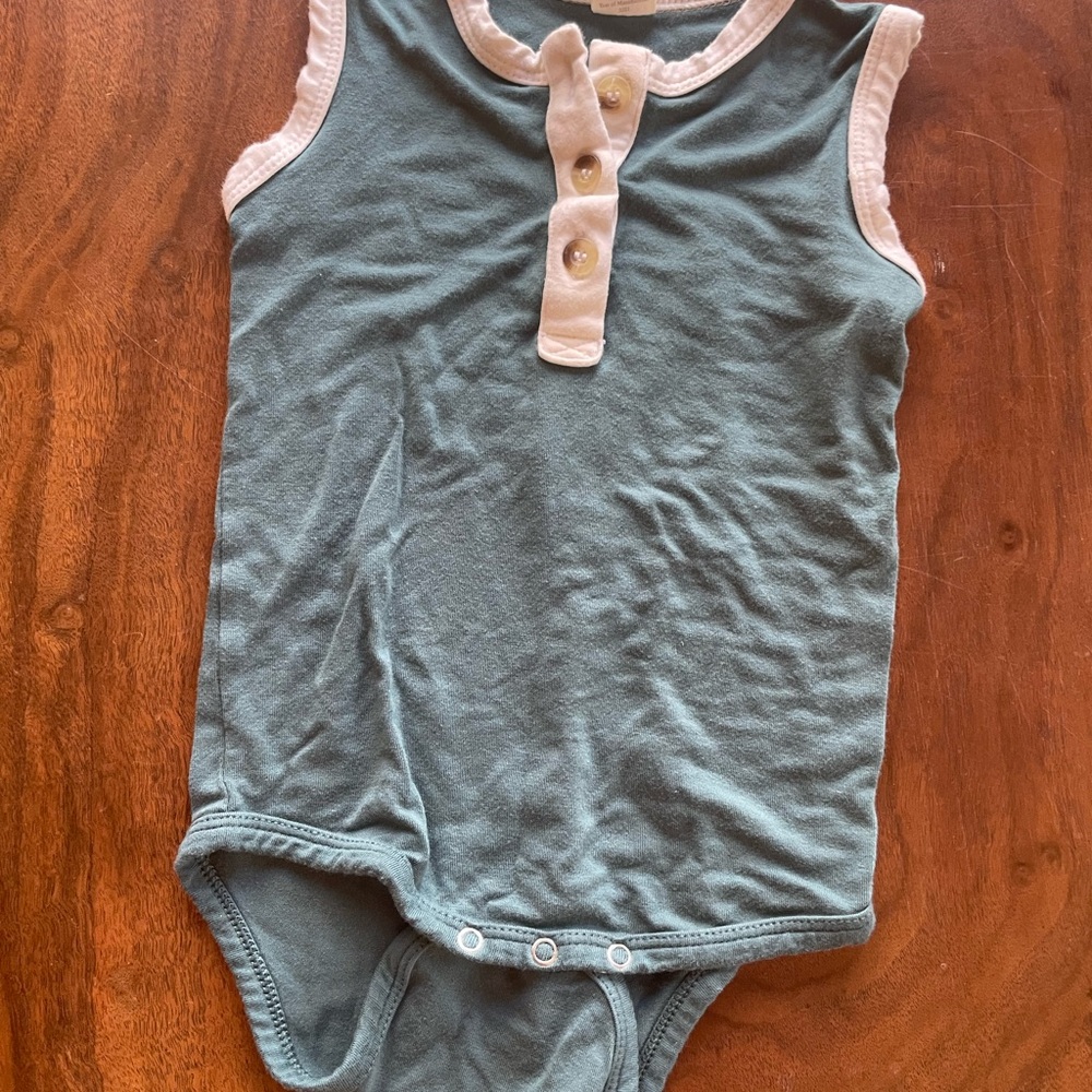 ADD ON $4 Kate Quinn Teal and White Baby Onesie
